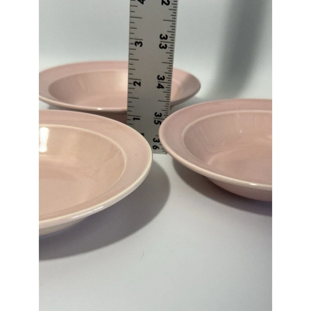 LuRay Pastels Midcentury 5.25” Fruit Dessert Bowls Set of 3 Vintage Pink